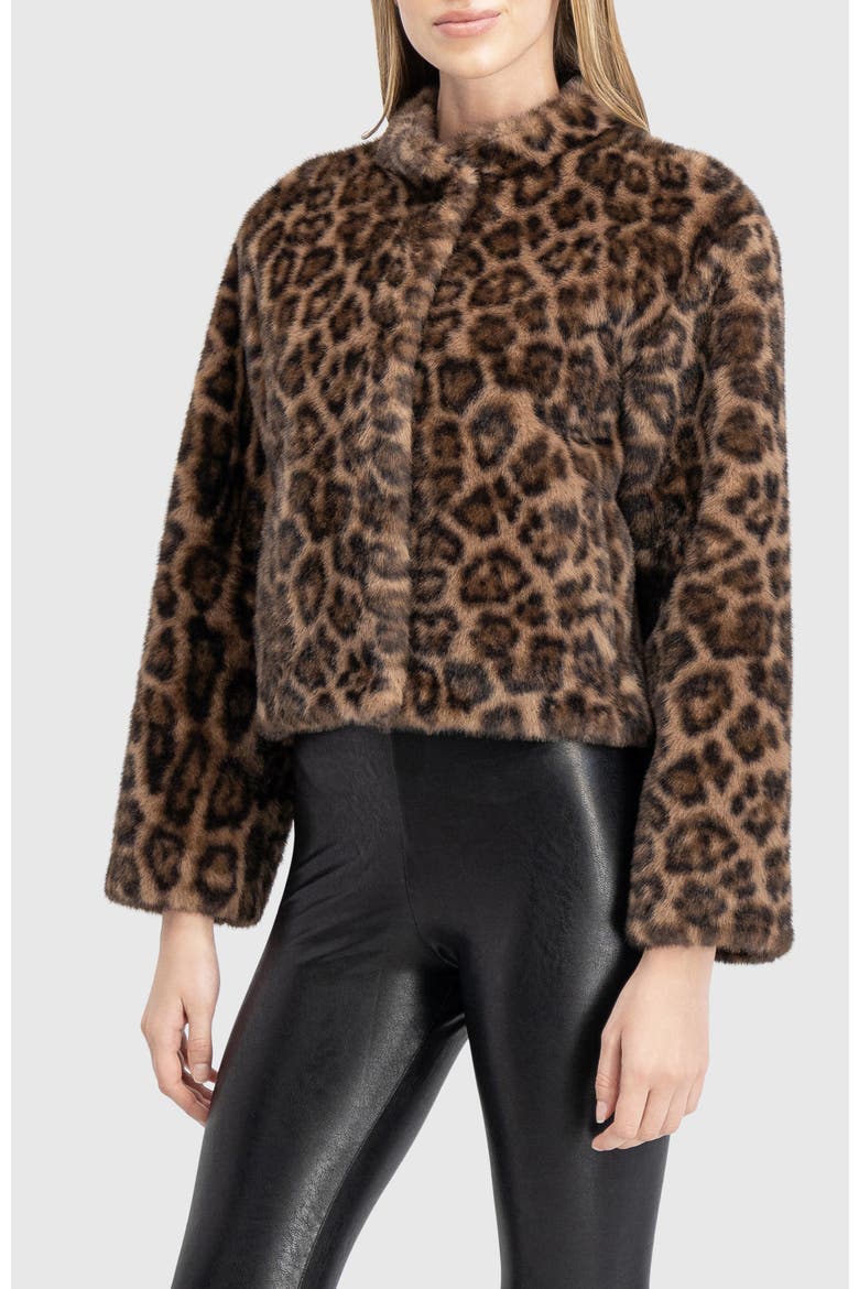 Fur-Free Mink (Faux Fur) Collarless Jacket, Alternate, color, LPRD PRINT