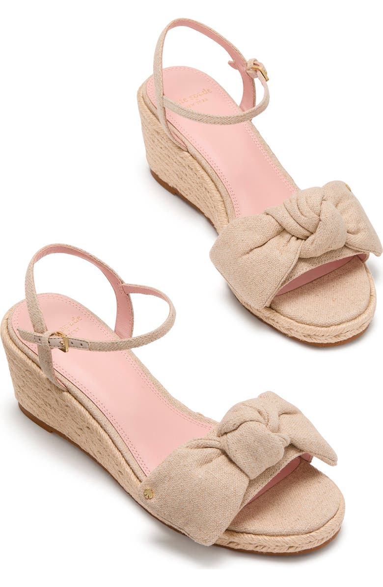 Kate Spade New York leandra ankle strap wedge sandal, Alternate, color, Natural