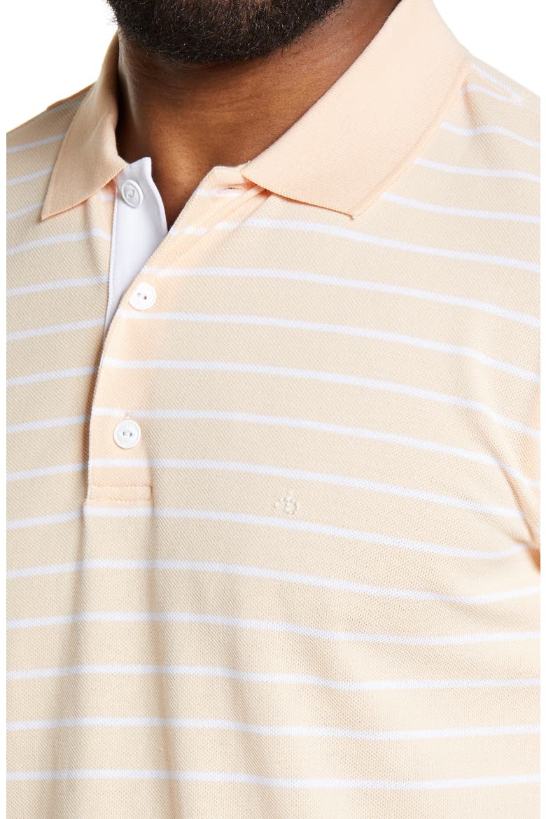 Slim Fit Stripe Piqué Polo, Alternate, color, PEACH STRIPE