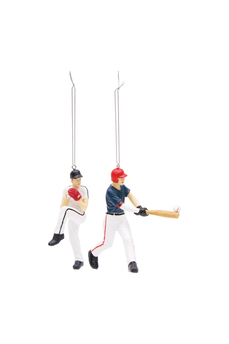 Baseball Player Ornaments Set of 2, Main, color, White