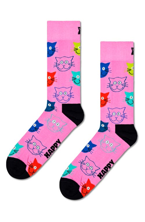 Happy Socks Mixed Cat 3-pack Assorted Crew Socks Gift Set In Navy