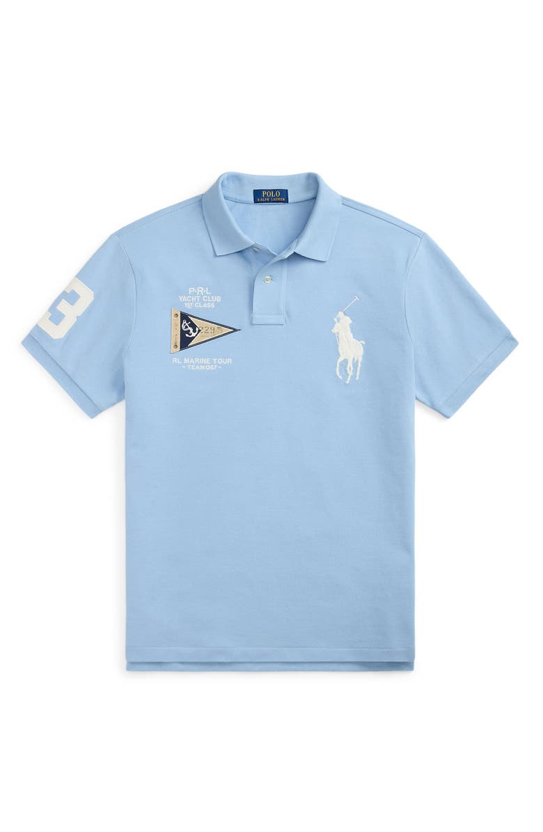 Polo Ralph Lauren Slim Fit Big Pony Piqué Polo, Alternate, color, Powder Blue