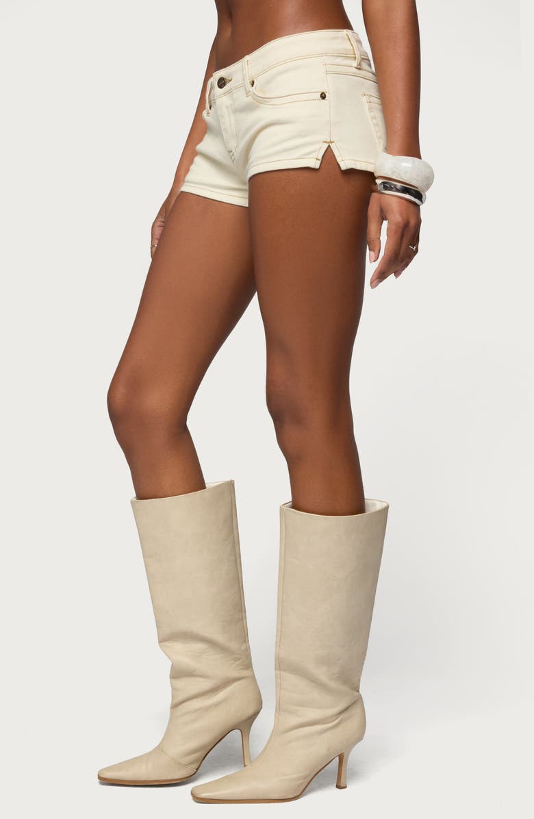 EDIKTED Jagger Low Rise Denim Short, Alternate, color, 