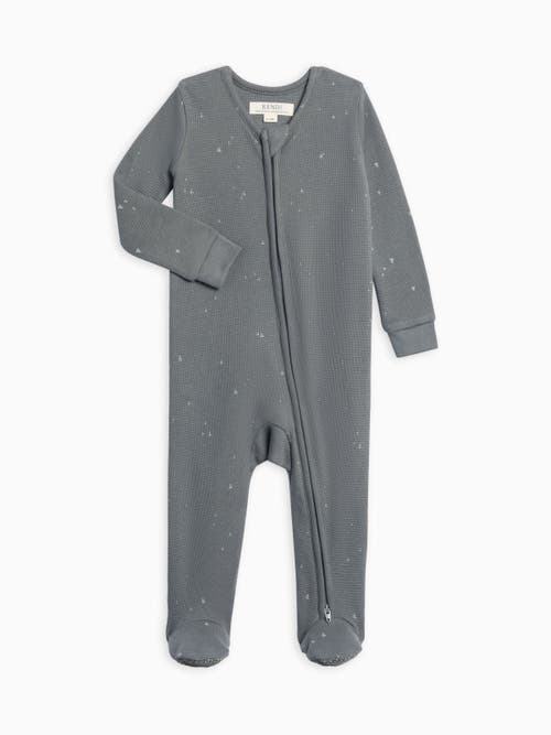 Kendi Kids'  Lane Waffle Knit Footed Sleeper In Gray