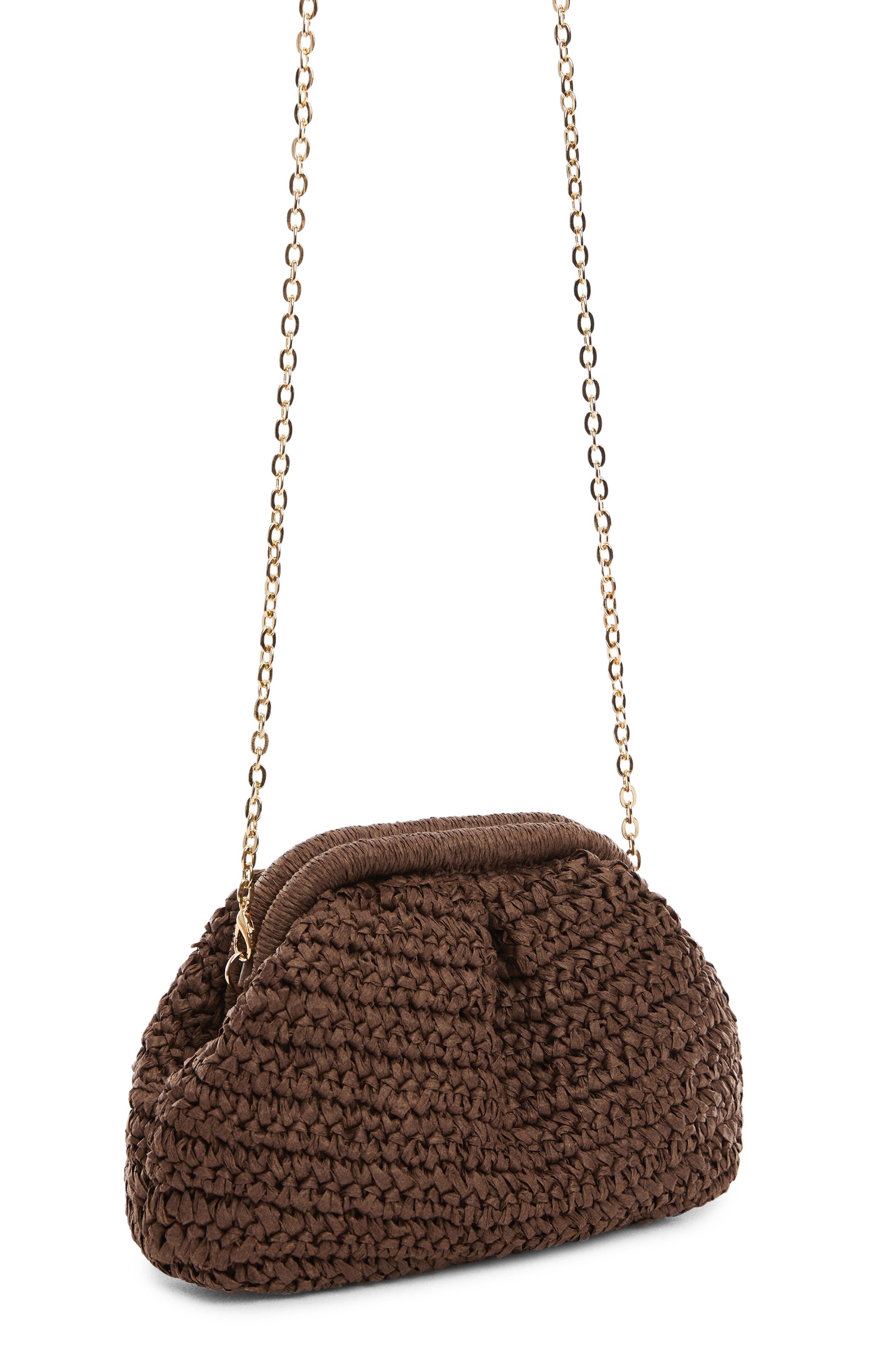 MANGO Amalfi Crochet Straw Clutch, Main, color, 