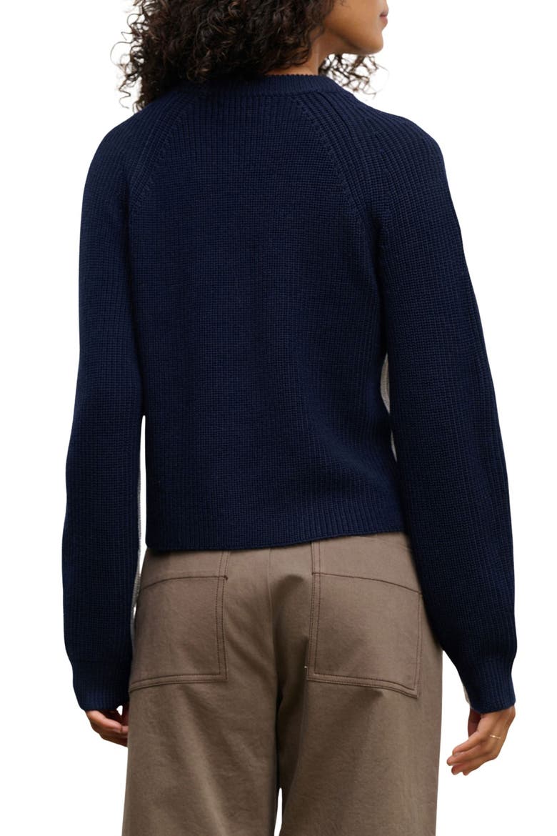 Savannah Crewneck Wool Blend Sweater, Alternate, color, NVY/ LT GRY