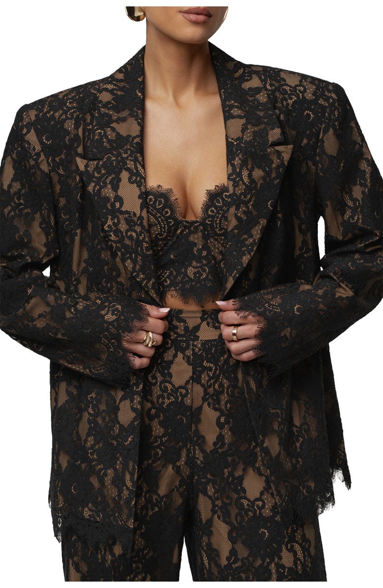JLUXLABEL Lace And Desire Blazer, Alternate, color, Black
