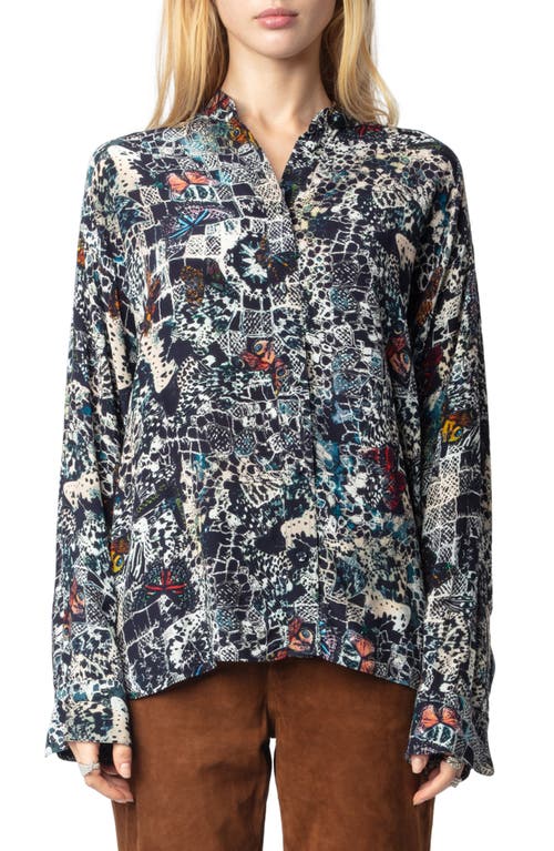 ZADIG & VOLTAIRE ZADIG & VOLTAIRE TRUETT SOFT BUTTERFLIES BUTTON-UP SHIRT 