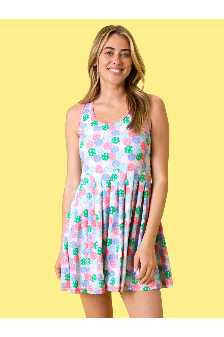 UPF50+ Active Dress & Bike Short Set, Alternate, color, Pink Pickleball Party
