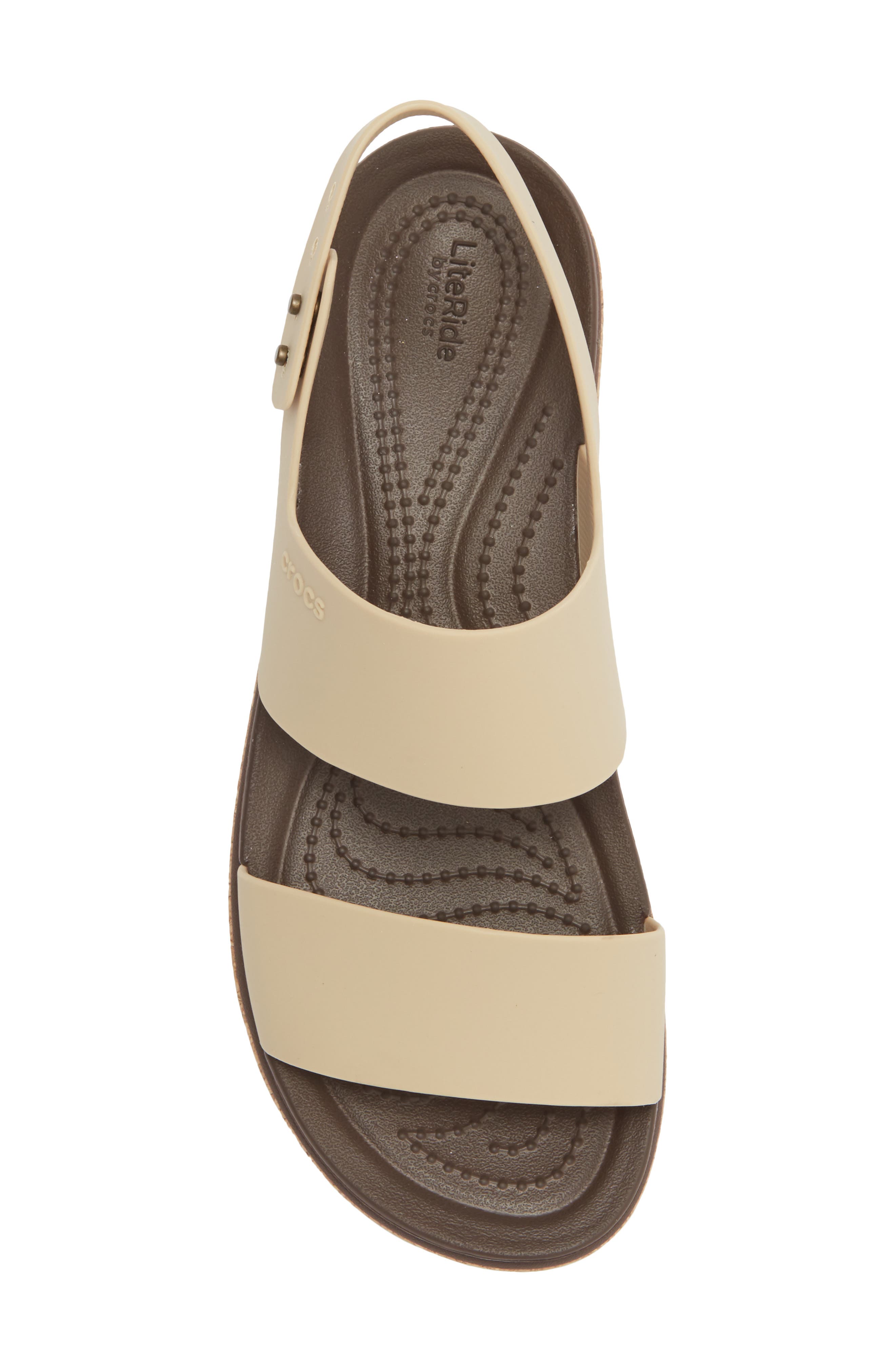 CROCS Brooklyn Cork Low Platform Wedge Sandal, Alternate, color, Chai