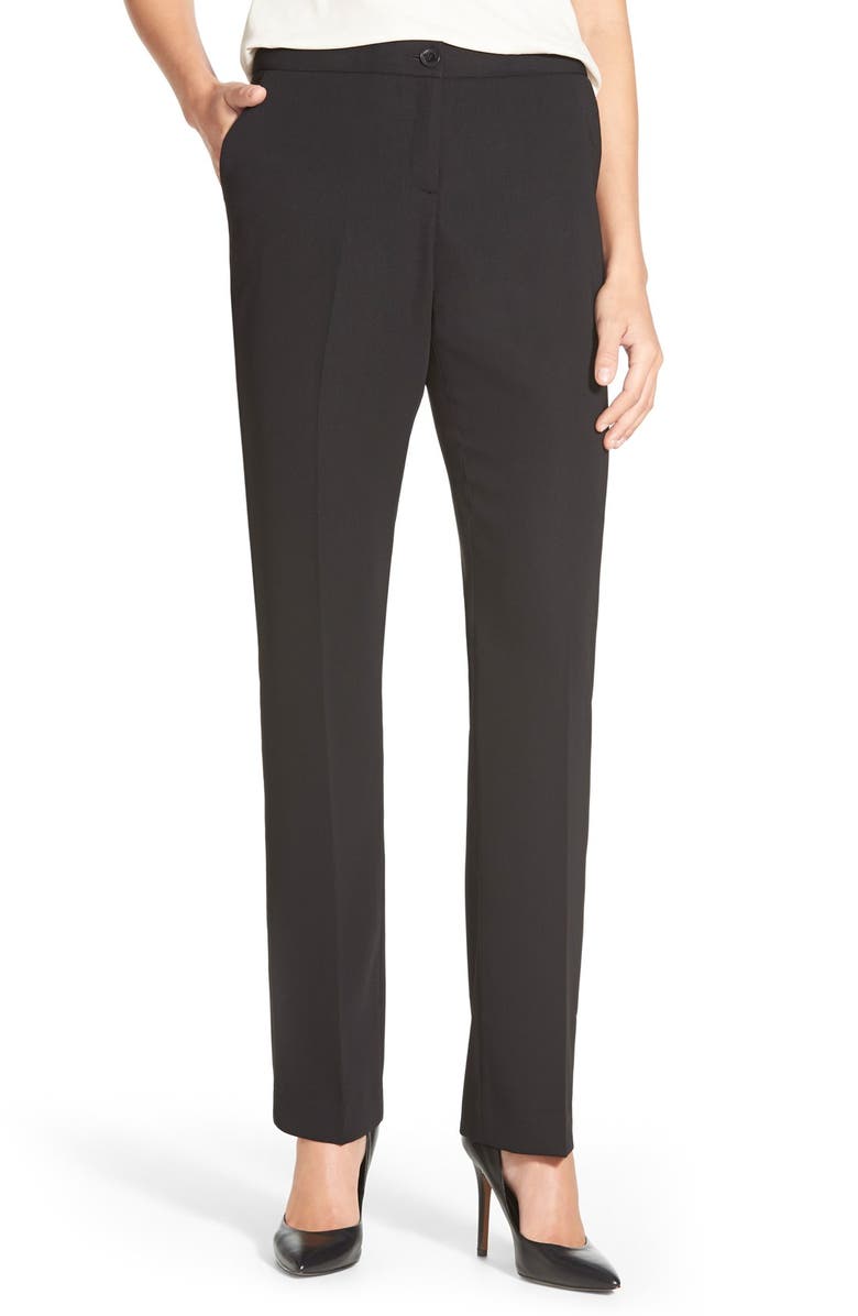 Ivanka Trump Ivanka Trump Straight Leg Crepe Pants, Main, color, 