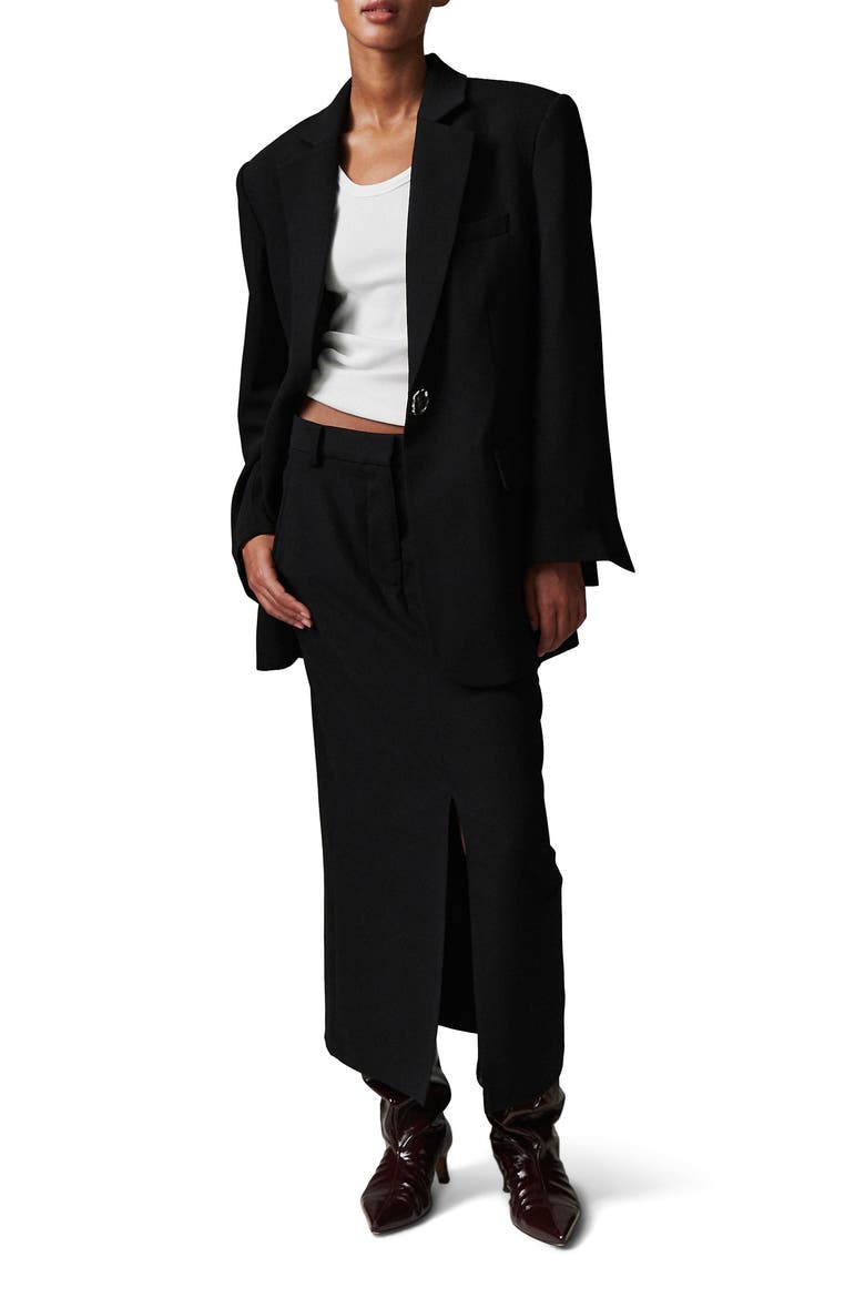 Eltona Sculpted Longline Blazer, Alternate, color, Black