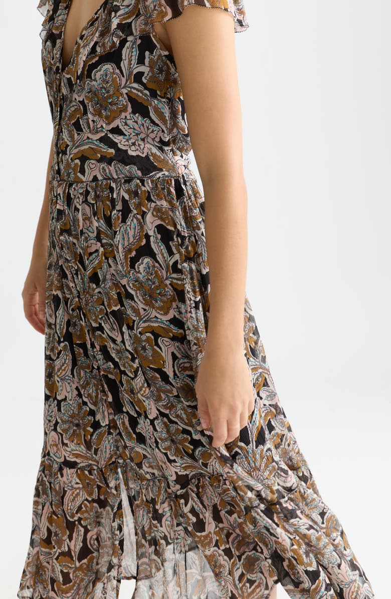 Scotch & Soda Print Chiffon Midi Dress, Alternate, color, Lucky Bandana Multi Meteorite