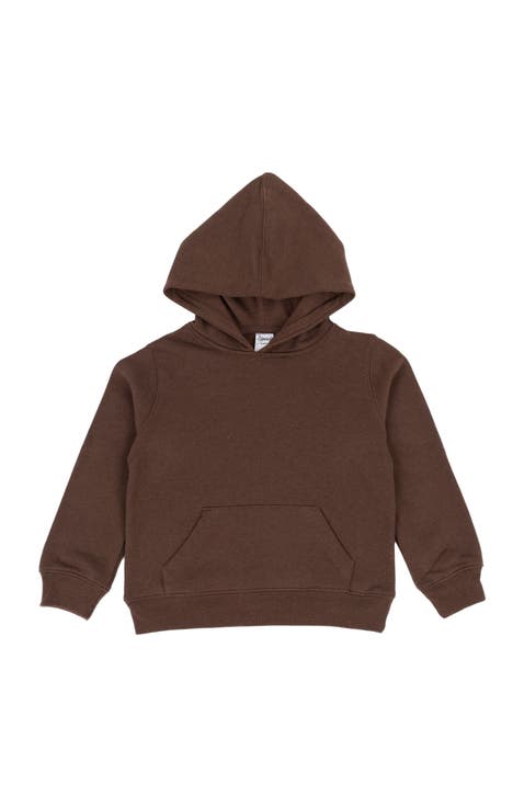 Kids Pullover Hoodie, Cotton Blend, Kangaroo Pocket, Solid Colors