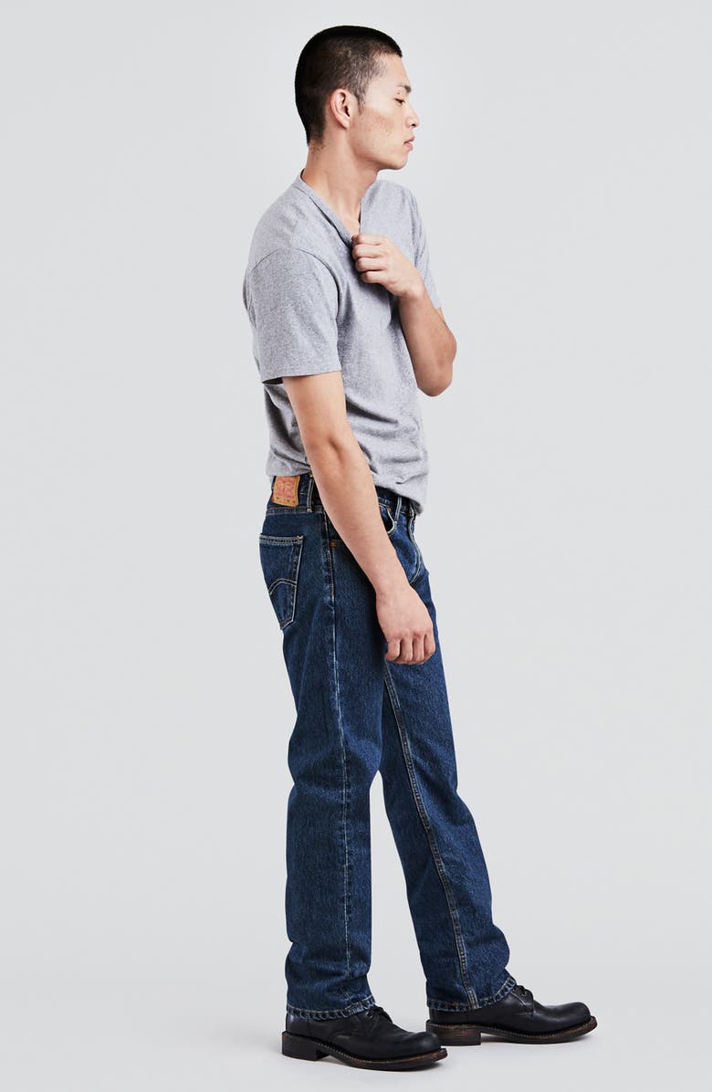 Levi's 505<sup>™</sup> Regular Dark Straight Jeans - 29–36" Inseam, Alternate, color, Dark Sw