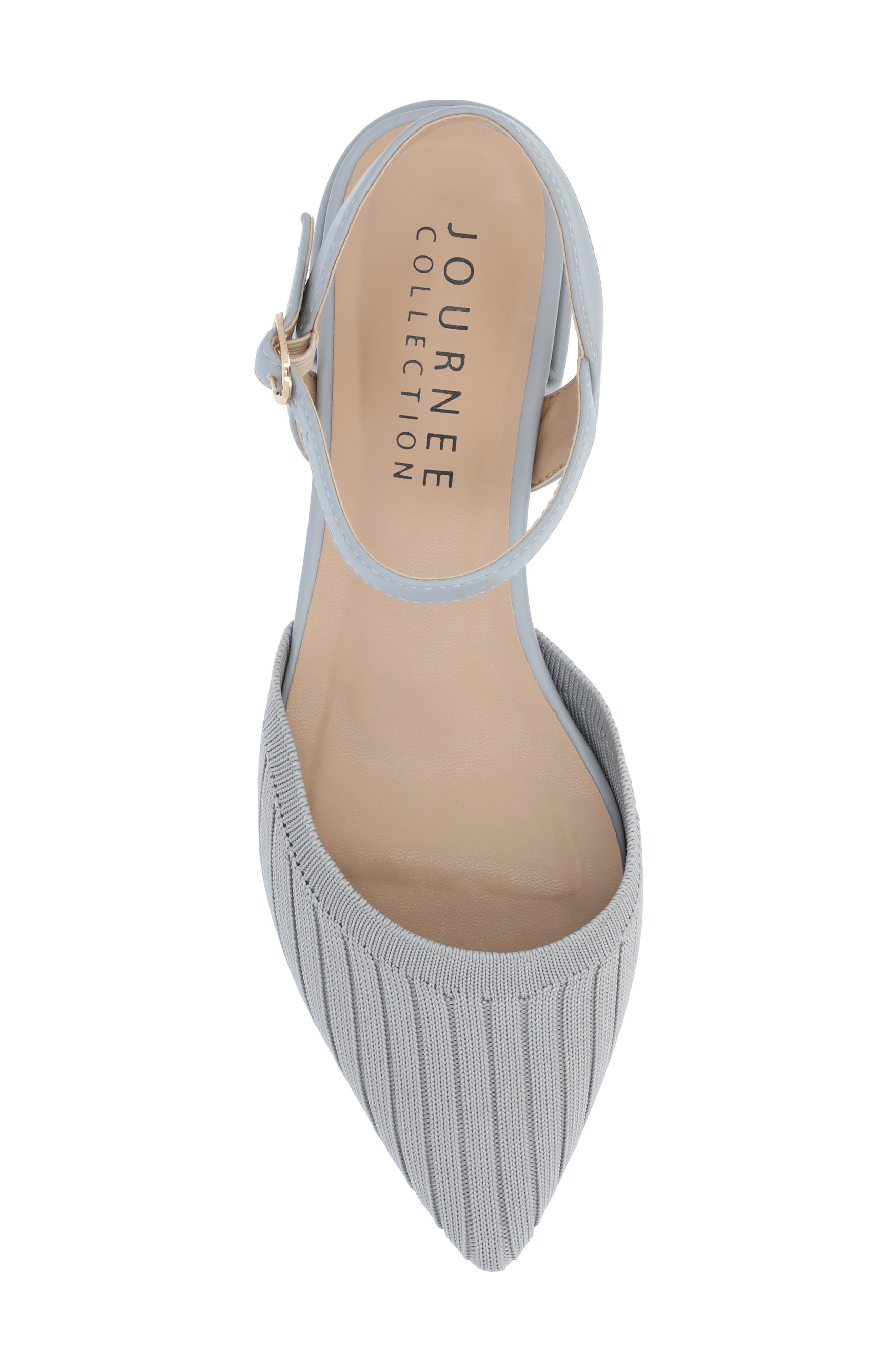 Journee Collection Ansley Ankle Strap Flat, Alternate, color, Blue