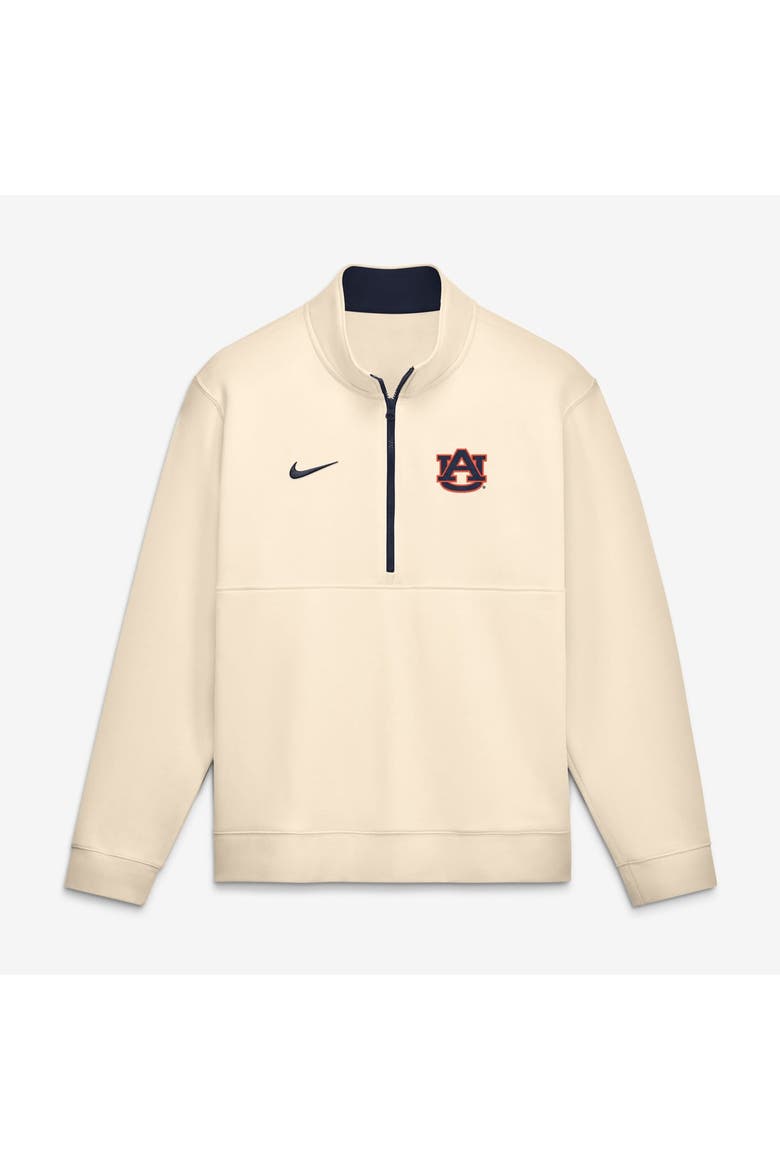 Men's Nike Cream Auburn Tigers Primetime Club Fleece Half-Zip Pullover, Main, color, Cream