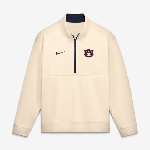 Men's Nike Cream Auburn Tigers Primetime Club Fleece Half-Zip Pullover