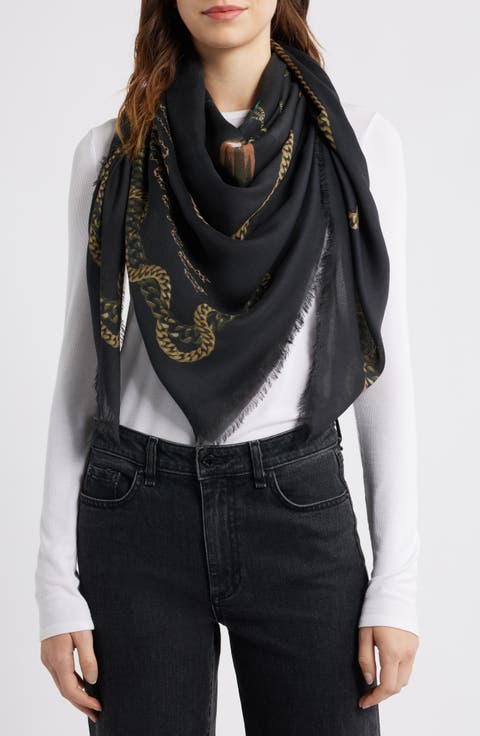 Ania Chain Print Square Scarf