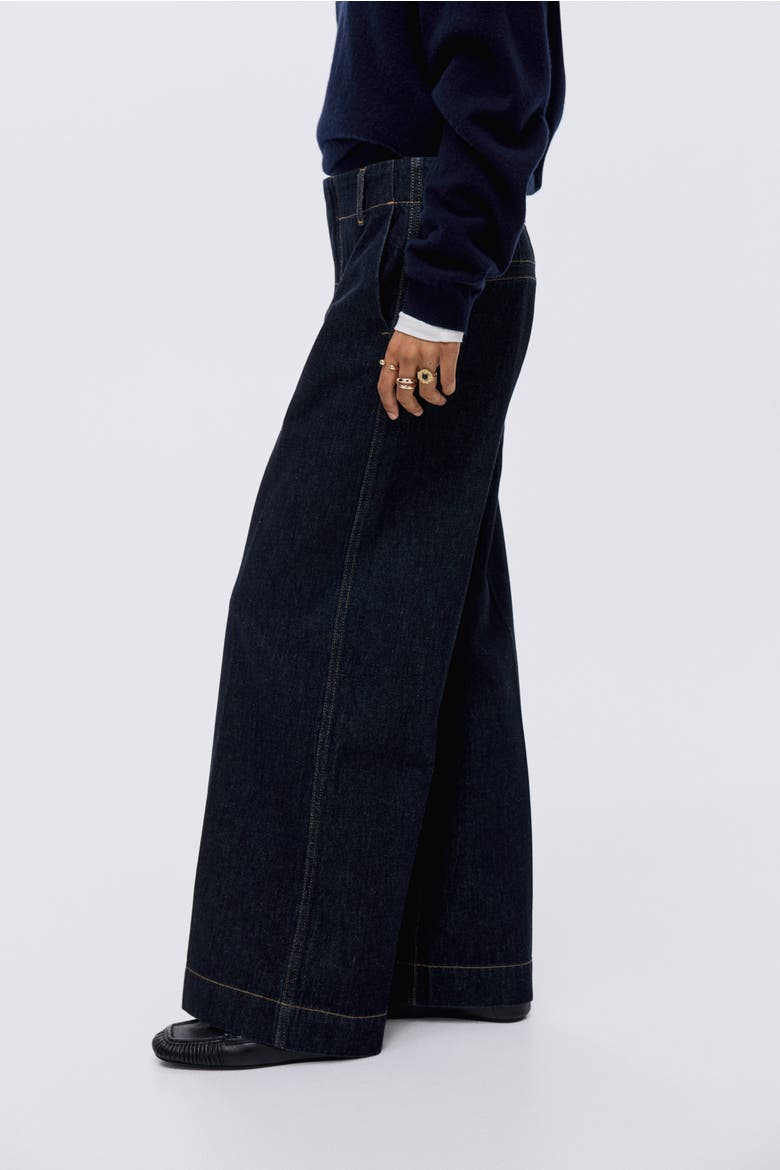 Wide High Jeans, Alternate, color, Dark denim blue