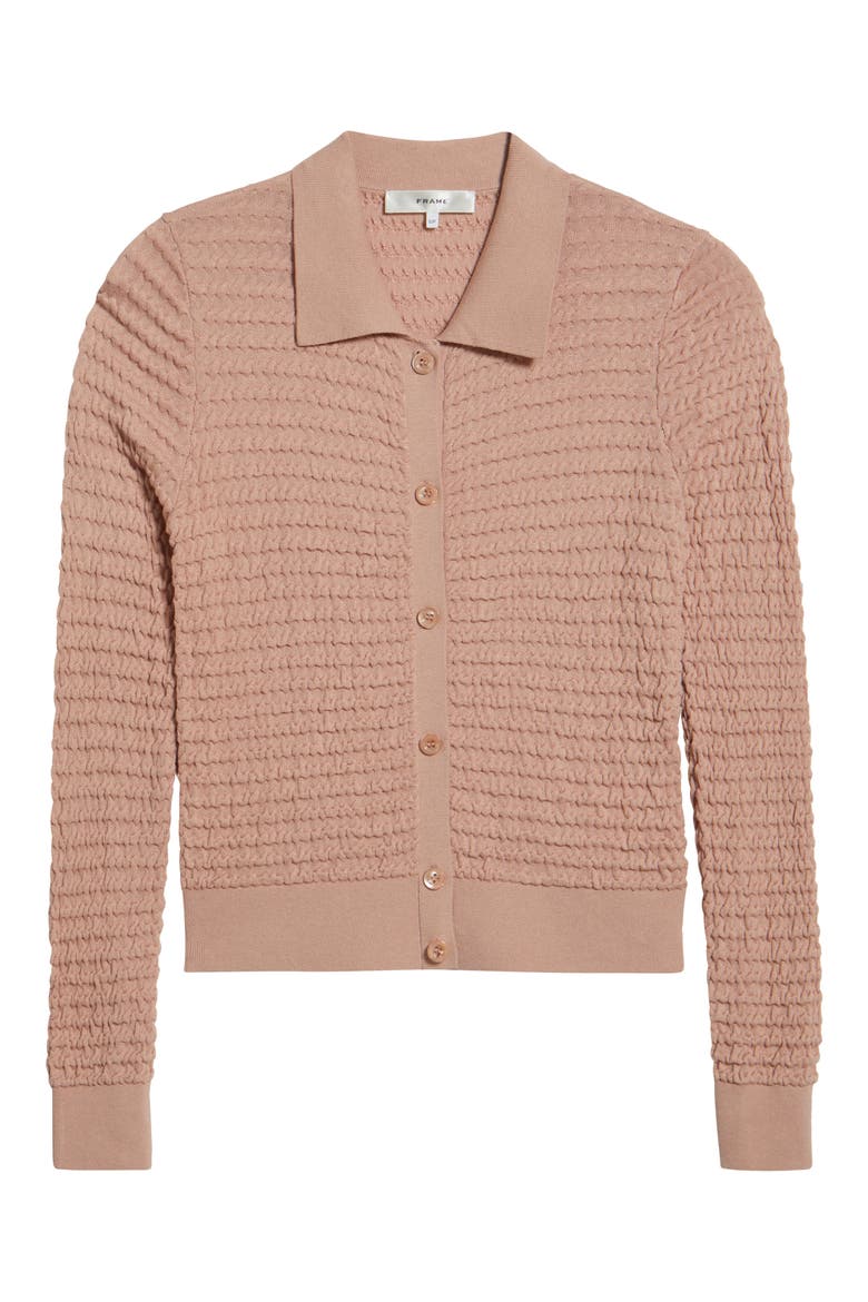 The Smocked Silk & Cotton Cardigan, Alternate, color, LIGHT PINK
