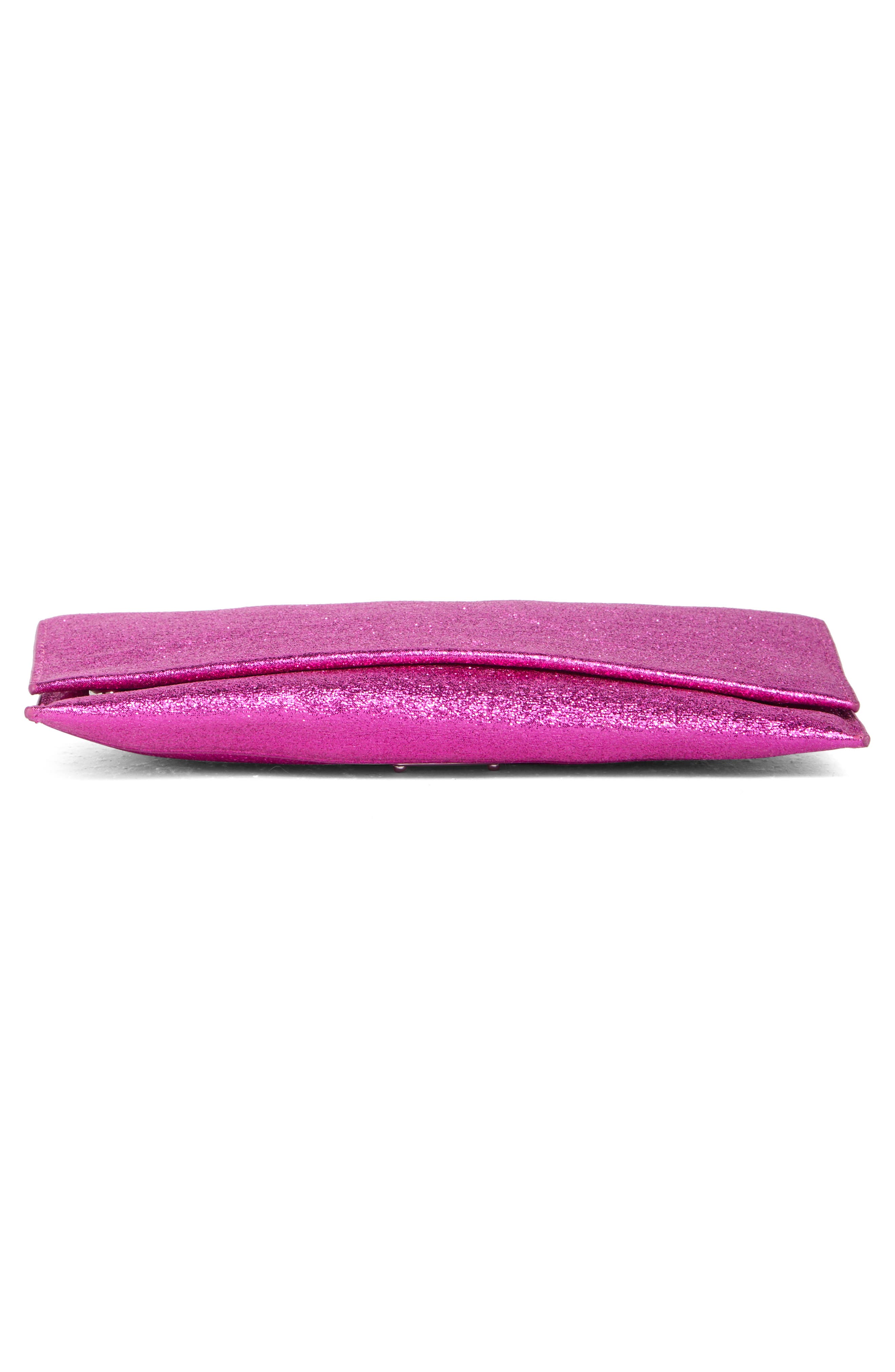 Glitter Wallet Clutch, Alternate, color, HOT PINK