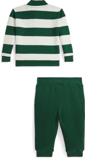 Estate Rib Stripe Cotton Rugby Shirt & Joggers Set