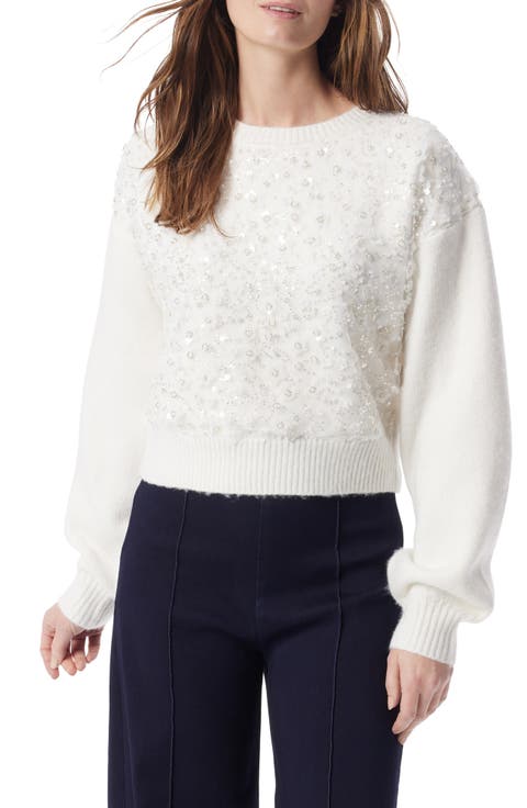 Sequin Overlay Crewneck Sweater