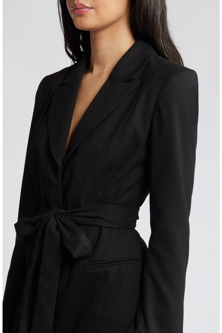 Long Sleeve Blazer Minidress, Alternate, color, BLACK