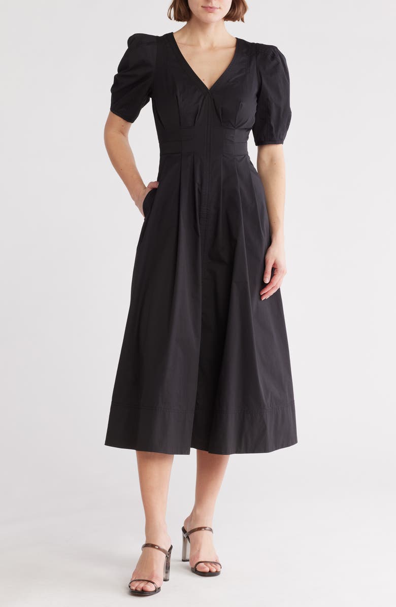 Ted Baker London Ledra Puff Sleeve Midi Dress, Main, color,