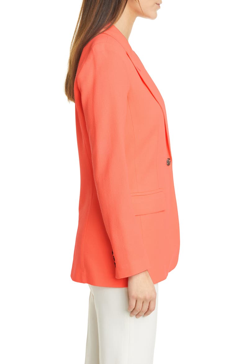 Wool Crepe Blazer, Alternate, color, NEON TANGERINE