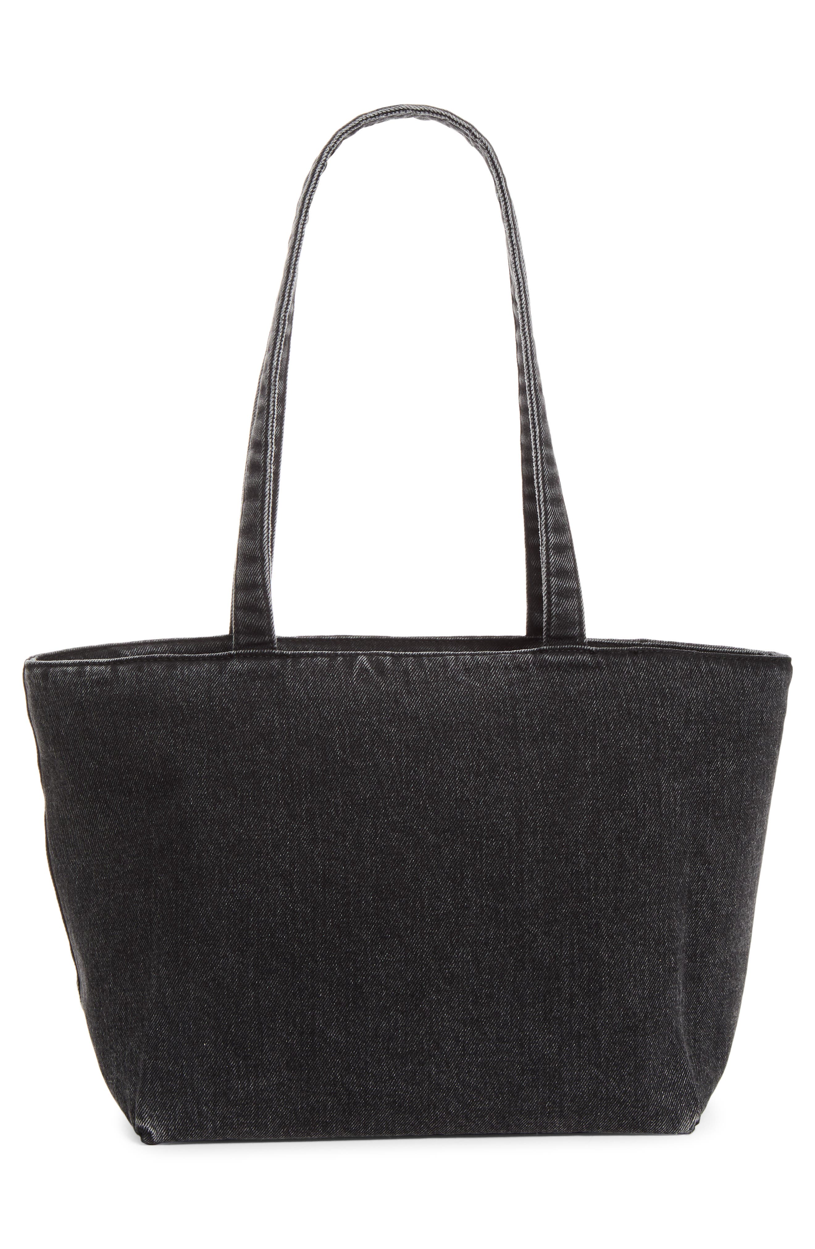 Medium Punch Denim Tote, Alternate, color, GREY AGED
