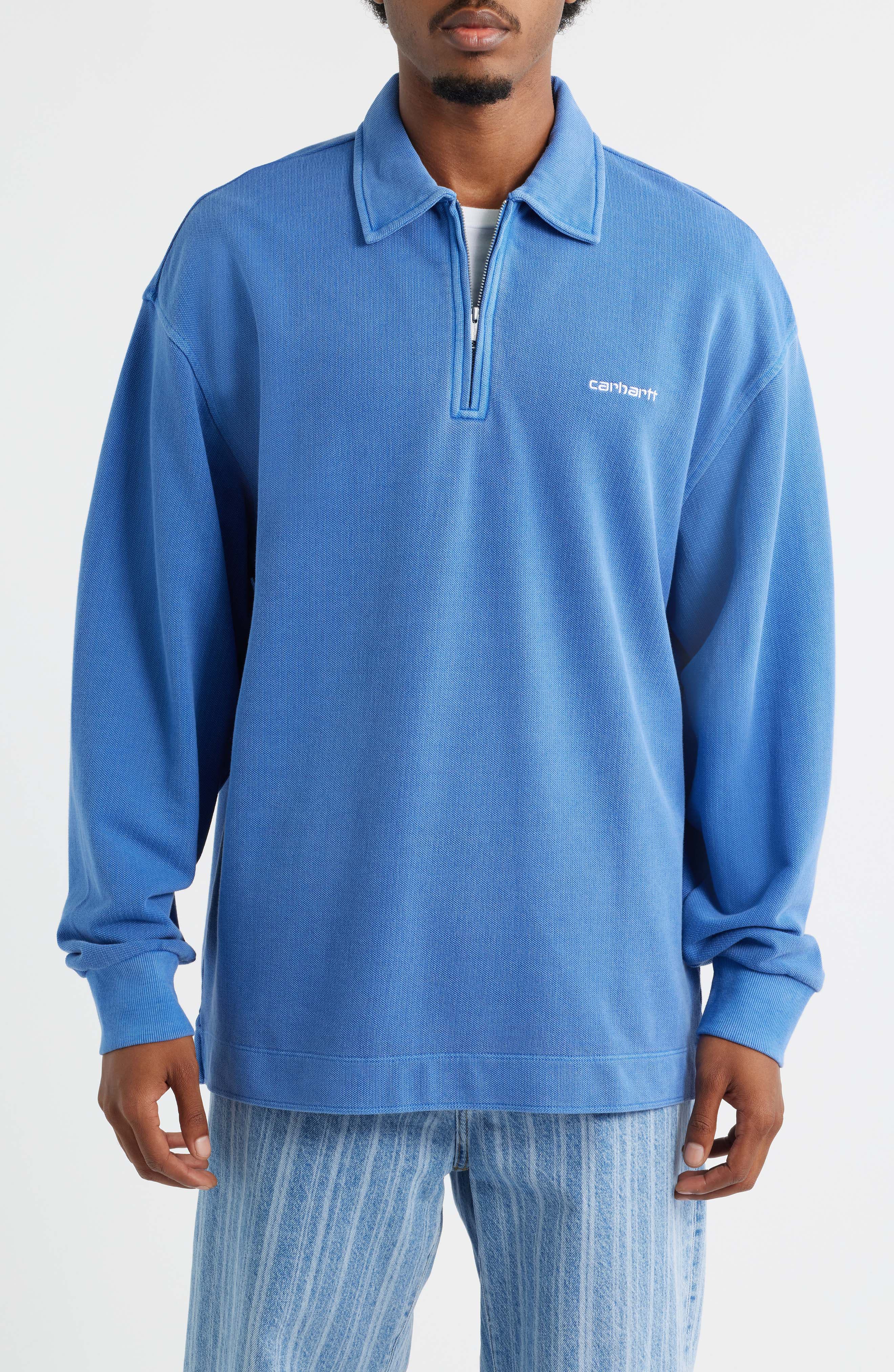 Carhartt Work In Progress Cotton Piqué Quarter Zip Pullover