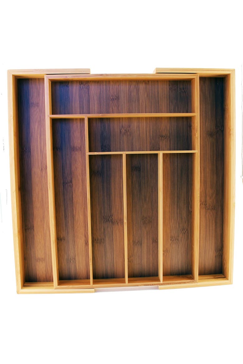 CooknCo 8-Slot Expanding Flatware Organizer, Main, color, NATURAL