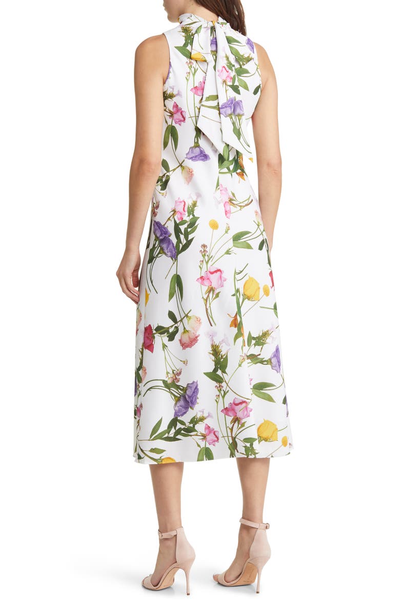 Addilin Floral Sleeveless Dress, Alternate, color, WHITE