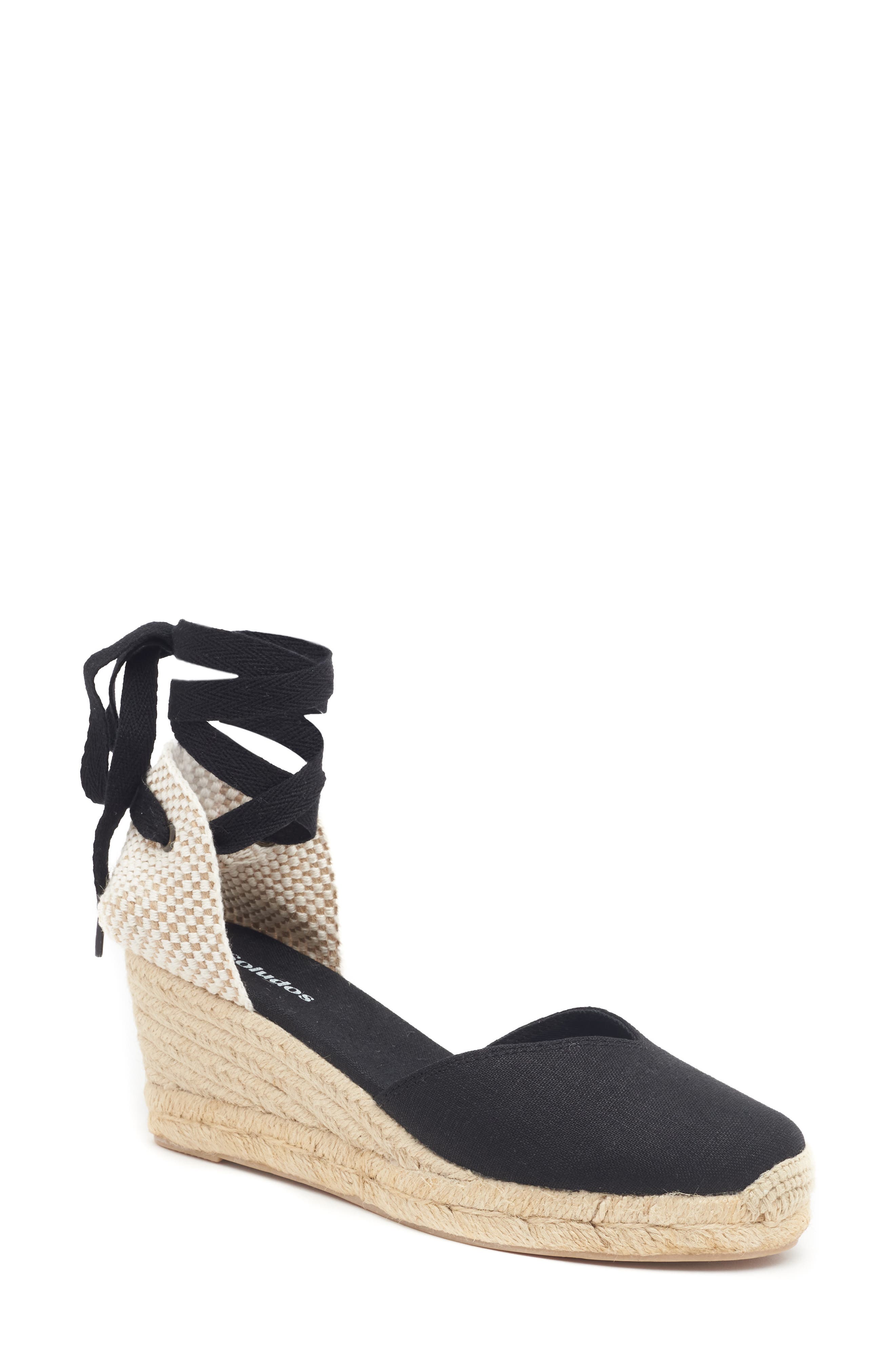 Soludos Lyon Ankle Wrap Wedge Espadrille, Main, color, 