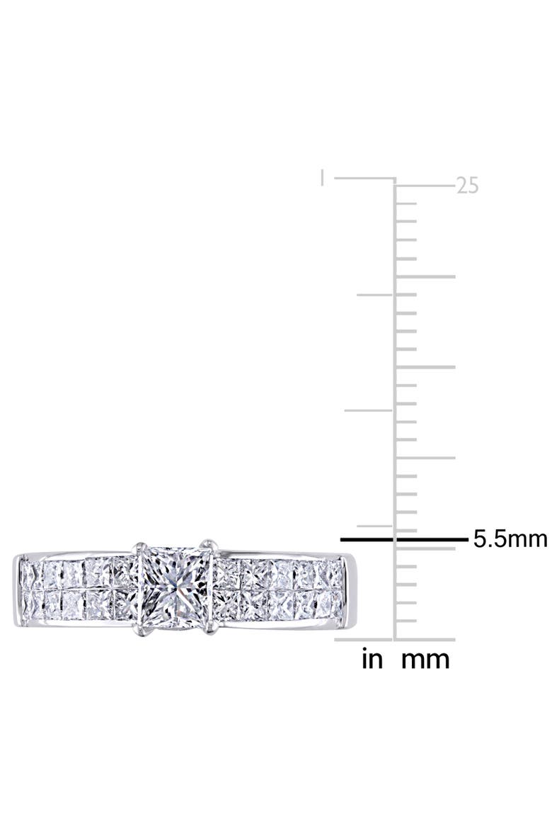 Diamond Channel Set Engagement Ring 18k, Alternate, color, 18k White Gold