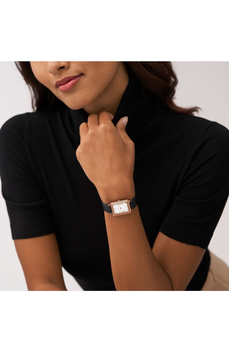 Fossil Raquel Leather Strap Watch, 23mm, Alternate, color,