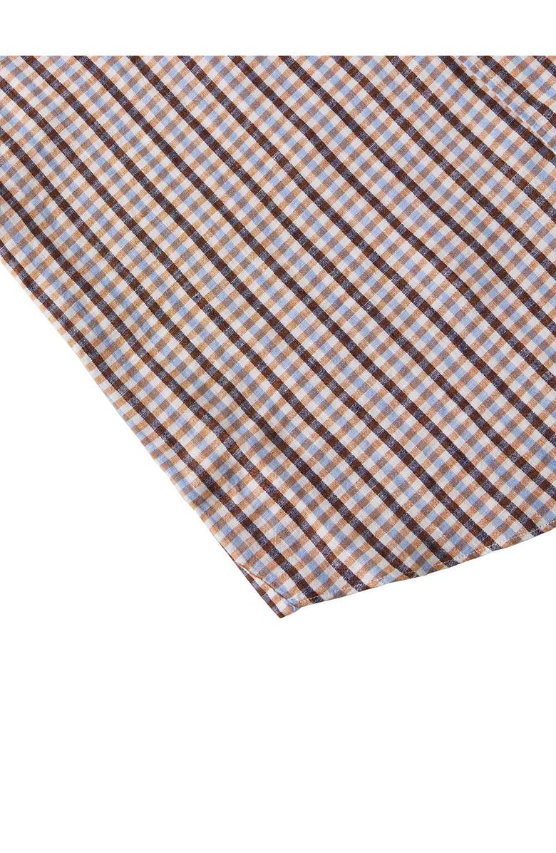 Robert Talbott Morgan Multi Check Linen Shirt, Alternate, color, Navy/Gold