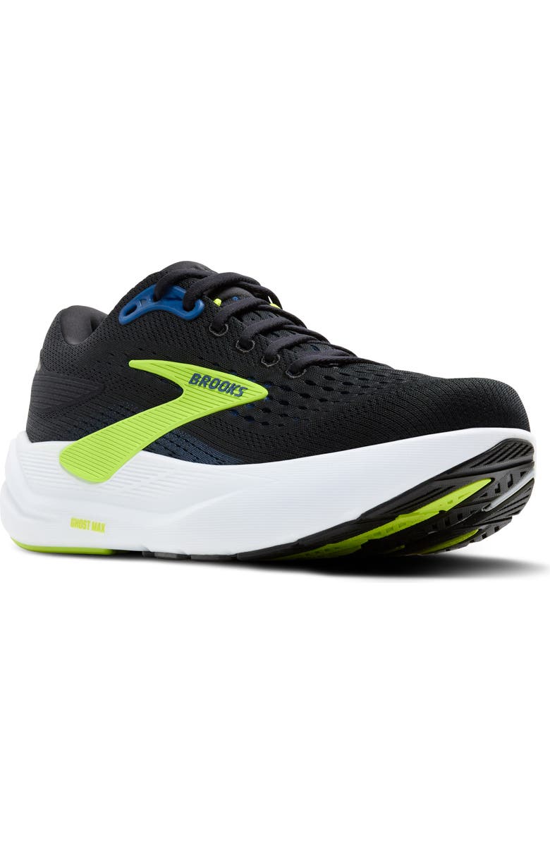 Brooks Ghost Max 3 Running Shoe, Main, color, Black/ Navy/ Acid Lime