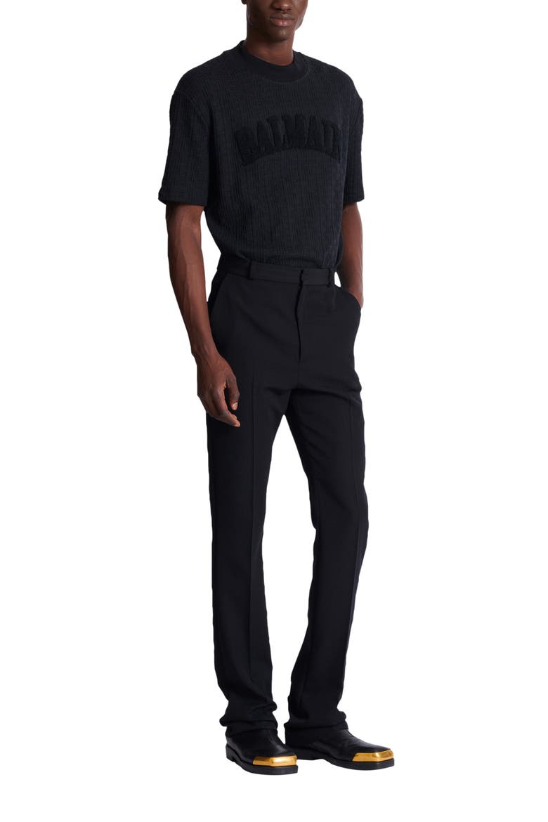 Wool darted trousers, Alternate, color, black