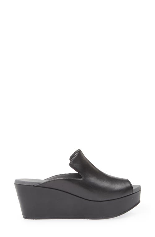 Chocolat Blu Whisper Platform Wedge Sandal In Black Leather