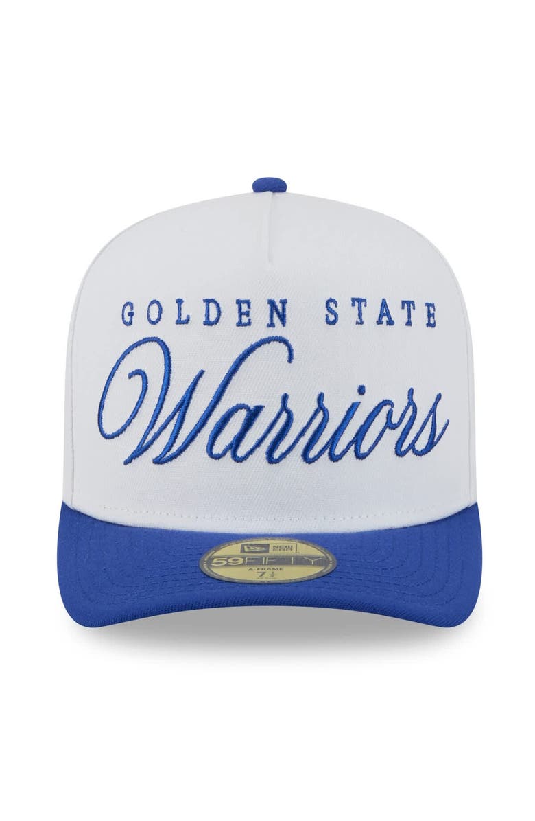 New Era Men's New Era White/Royal Golden State Warriors 2025 NBA Draft A-Frame 59FIFTY Fitted Hat, Alternate, color, White