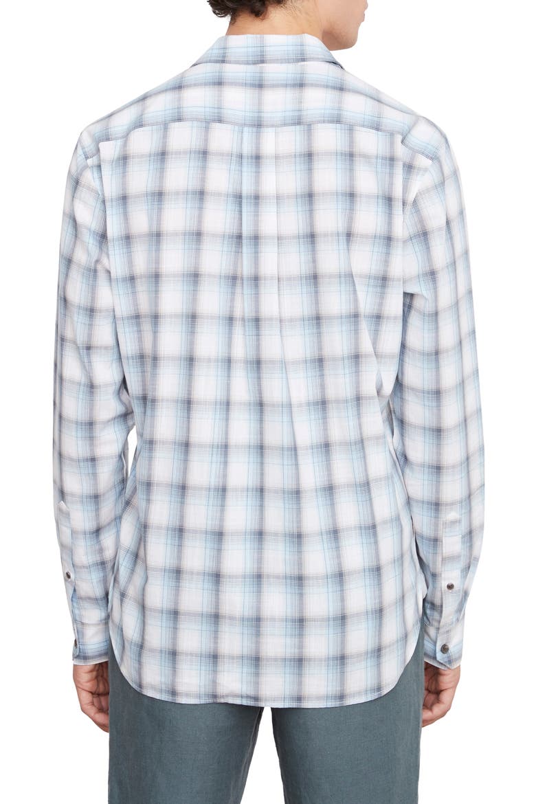 Atwater Plaid Long Sleeve Button-Up Shirt, Alternate, color, LT DELFT