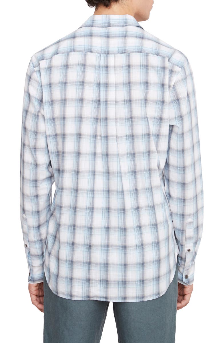 Vince Atwater Plaid Long Sleeve Button-Up Shirt, Alternate, color, Lt Delft