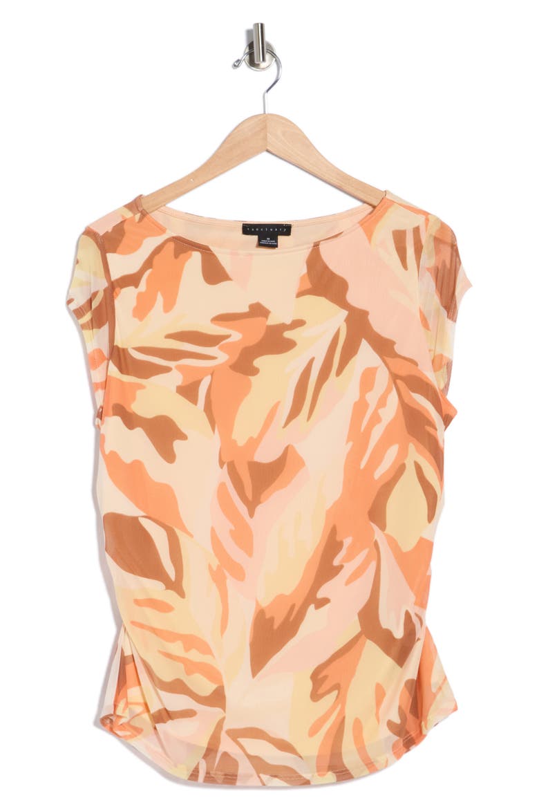 Meet You There Cap Sleeve Mesh Top, Alternate, color, EXOTIC ELIXIR ORANGE