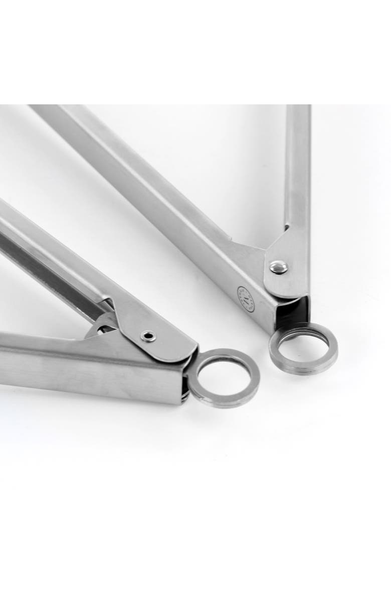 MARTHA STEWART 2 Piece Stainless Steel Tongs, Alternate, color, Silver