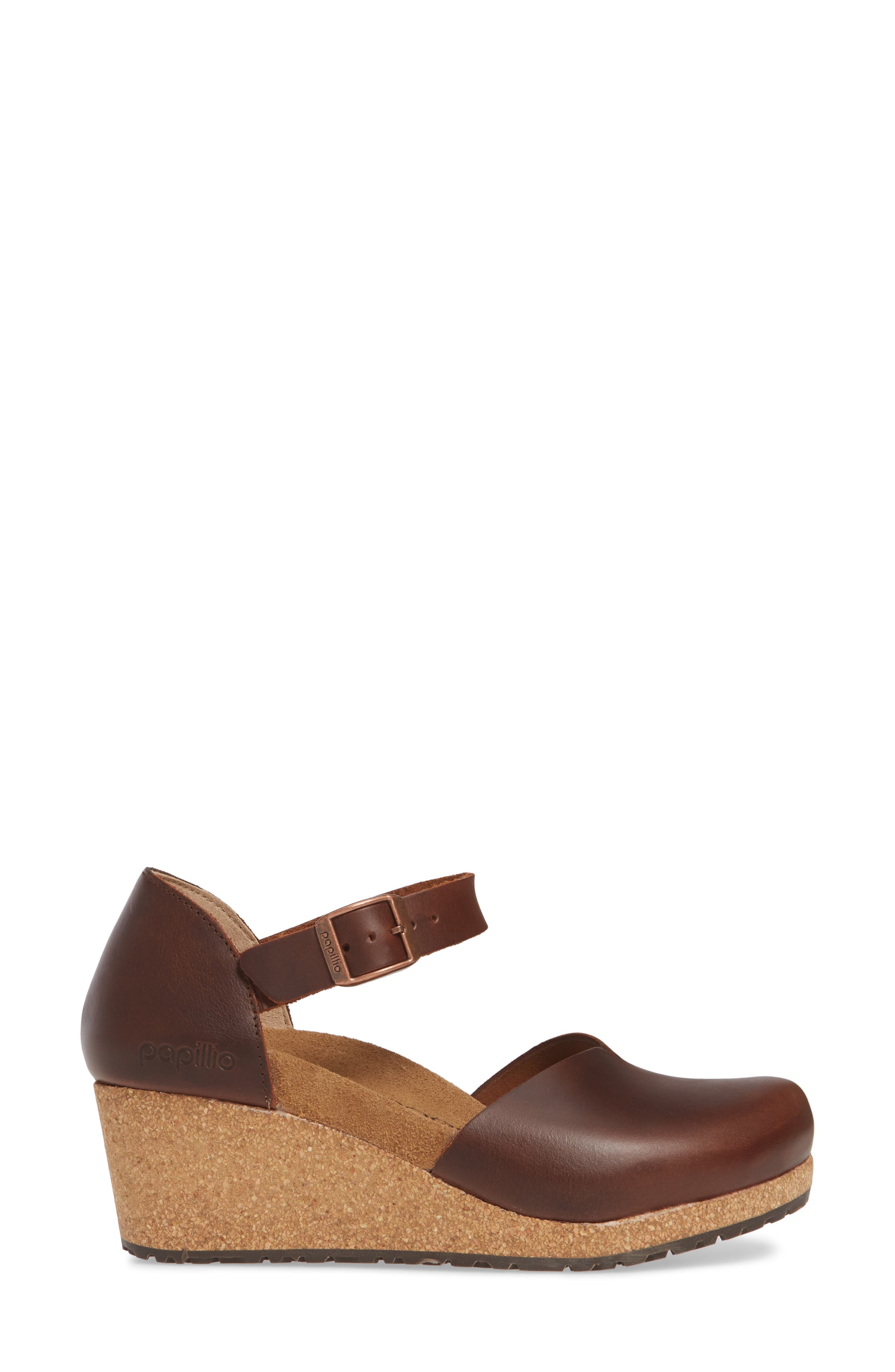 Mary Wedge Clog, Alternate, color, COGNAC LEATHER