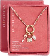 Chelsea28 Demi Fine Cubic Zirconia Bead Lock Charm Necklace