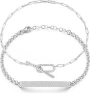 GLAZE JEWELRY Set of 2 Sterling Silver Bracelets